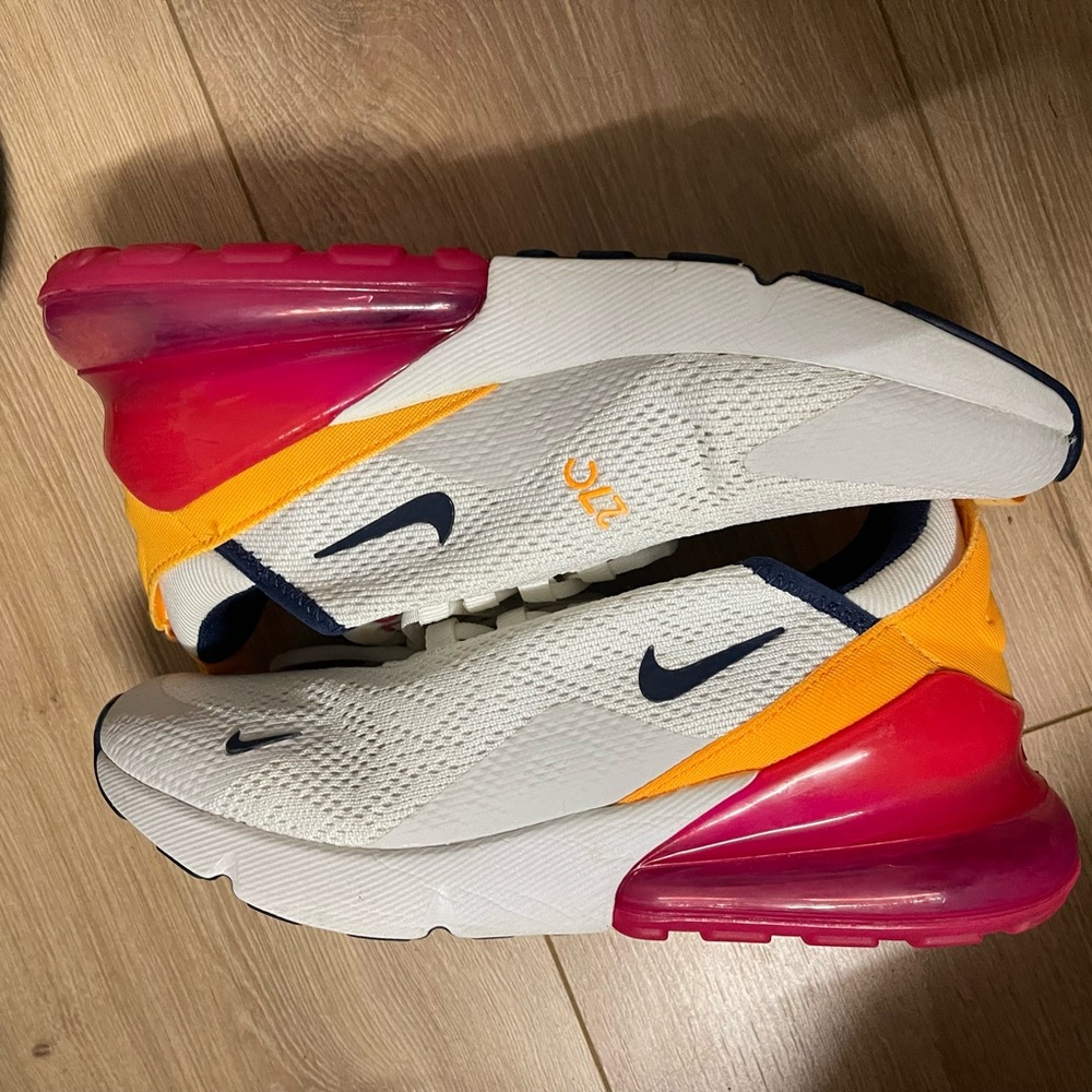 Nike Air Max 270 White with Pink and Orange Accents